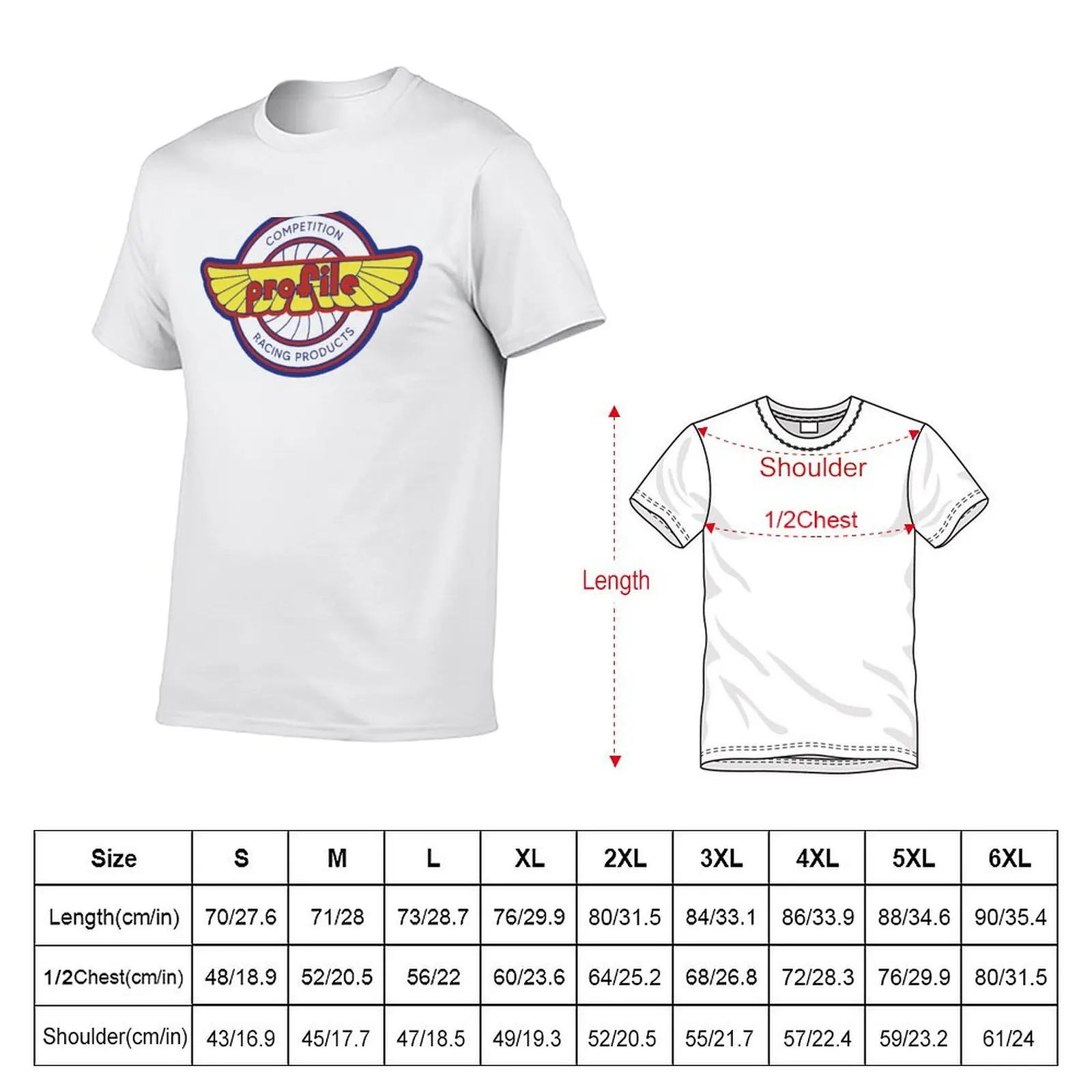Profile Competition Racing Products - Old School BMX T-Shirt Big Size Crew Neck T-Shirt