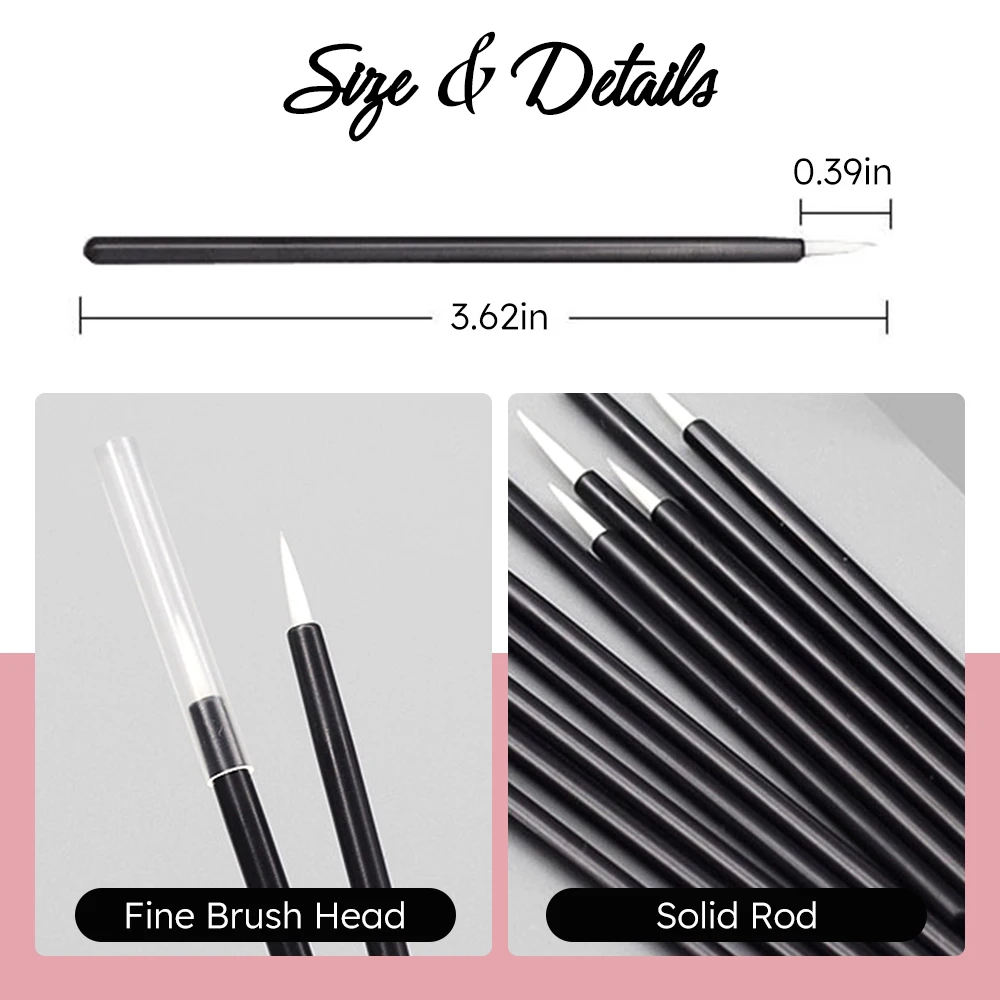 50 Teile/schachtel Eyeliner Pinsel Einweg Make-Up Lippen Pinsel Lippenstift Gloss Wands Applikator Machen Up Muss-Haben Kosmetische Werkzeug Anfänger