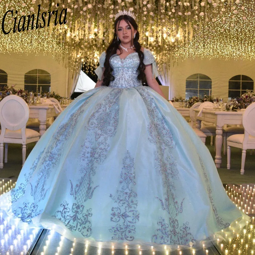 Vestidos Quinceanera azuis vintage com apliques de renda, Doce 16 Vestidos de Aniversário, Feitos Sob Medida, 15 Anos