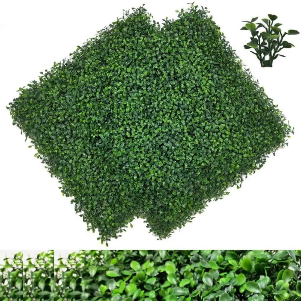 

4PCS 25x25cm Artificial Grass Wall Panel Hedge Greenery Boxwood Artificial Grass Backdrop Wall UV Protection Plastic