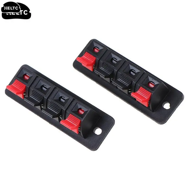 2Pc Plastic 4Position Connector Terminal Push In Jack Spring Load Audio Speaker Terminals Breadboard Clips voice box loudspeaker