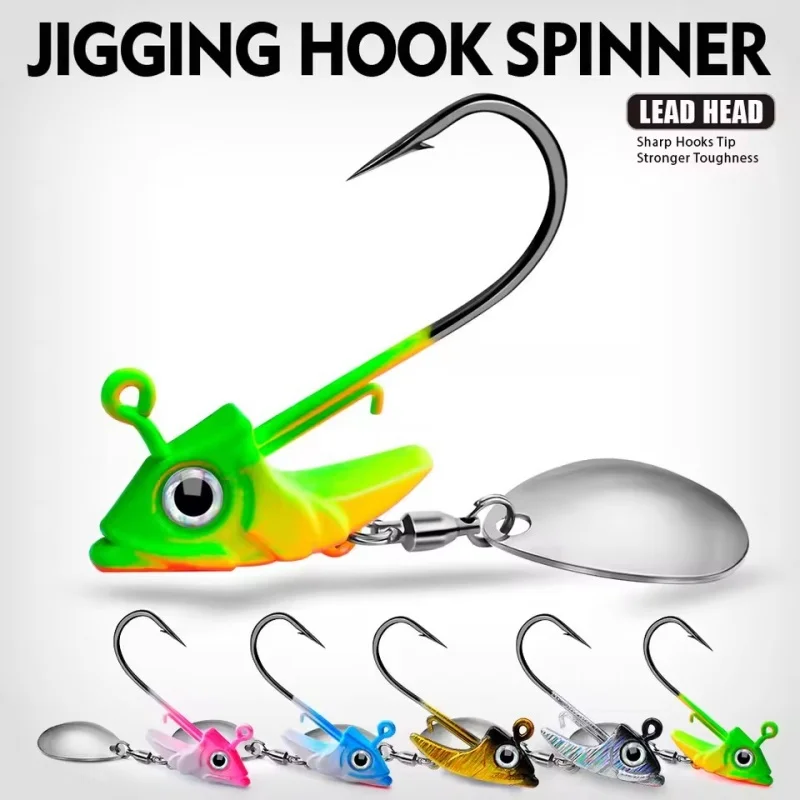 

PROBEROS 5pcs High-Performance Lead Jig Head Crank Hooks for Soft Worm Wobbler Lure Fishing - 7g to 15g - for Catching More Fish
