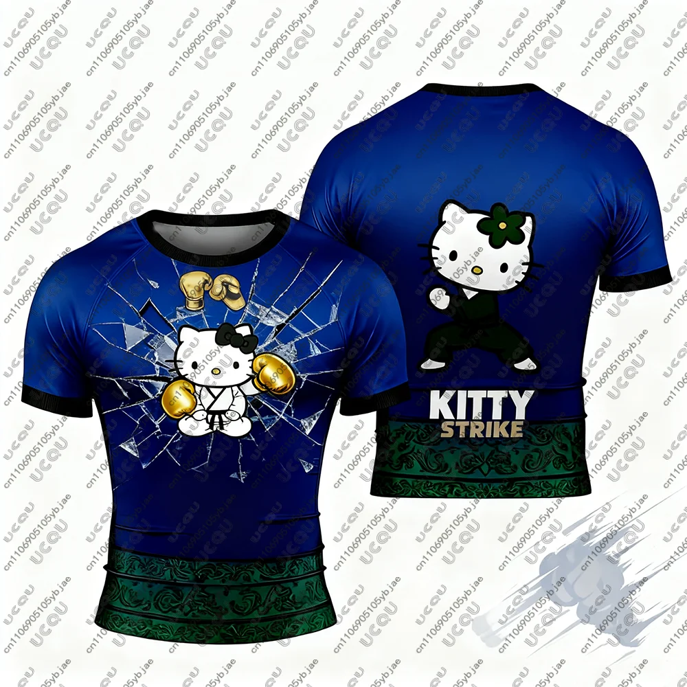 2026 الرجال الفتيان الاطفال الفتيات الملاكمة رياضة BJJ MMA السراويل مرحبا كيتي جيو جيتسو القتال المحملة الأعلى بنطال رياضي تي شيرت السراويل طفح الحرس