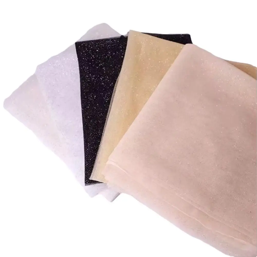 New 45cmX150cm Mesh Sparkle Fabric DIY Sewing Soft Sparkle Tulle Fabric Glitter Sequin Solid Color Decoration Material