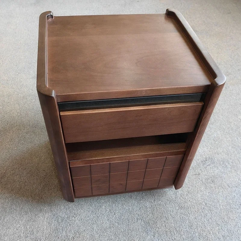 Cherry wood vintage style simple storage sideboard vintage color French small apartment master bedroom