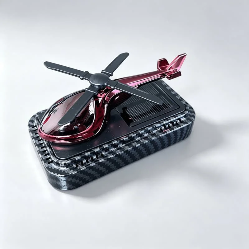 Solar Car Air Freshener Rotating Sightseeing Helicopter Carbon Fiber Dashboard Perfume Diffuser Aroma Interior Accessories Gifts