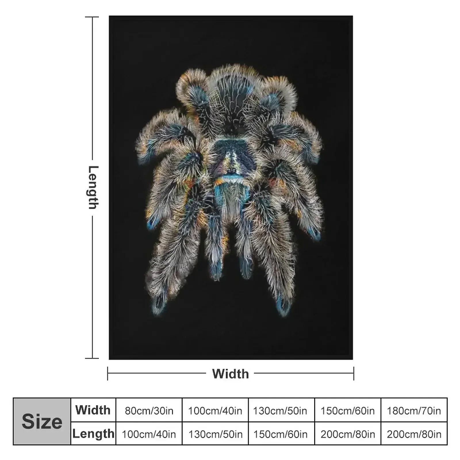 Curly Hair Wooly Tarantula Spider Throw Blanket couch cozy soft plush fuzzy picnic outdoor blanket