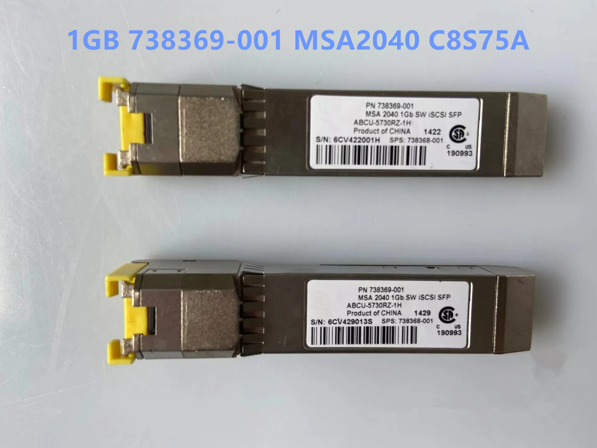 

MSA 1GB Module 738369-001 ABCU-5730RZ-1H MSA2040 C8S75A/MSA 1GB SW ISCSI SFP RJ45 Switch Network Transceiver