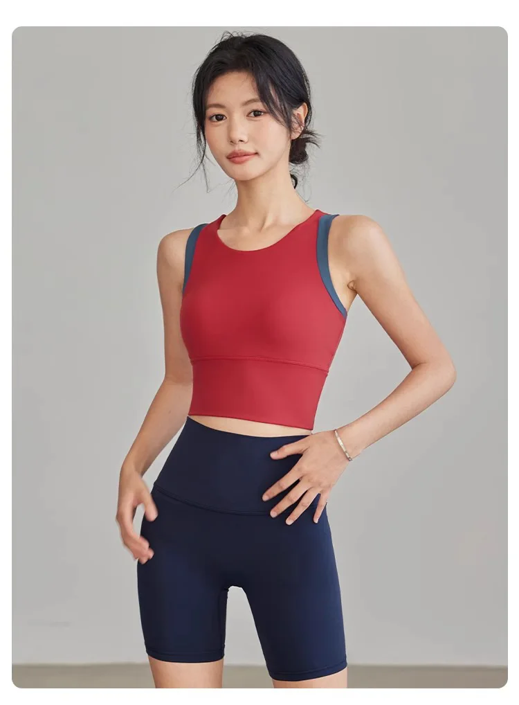 

Plus Size Sports Vest Built-in Bra Pads [Up to 3XL] Women's Large Size Workout Top for Running Yoga Gym Fitness Tank Summer