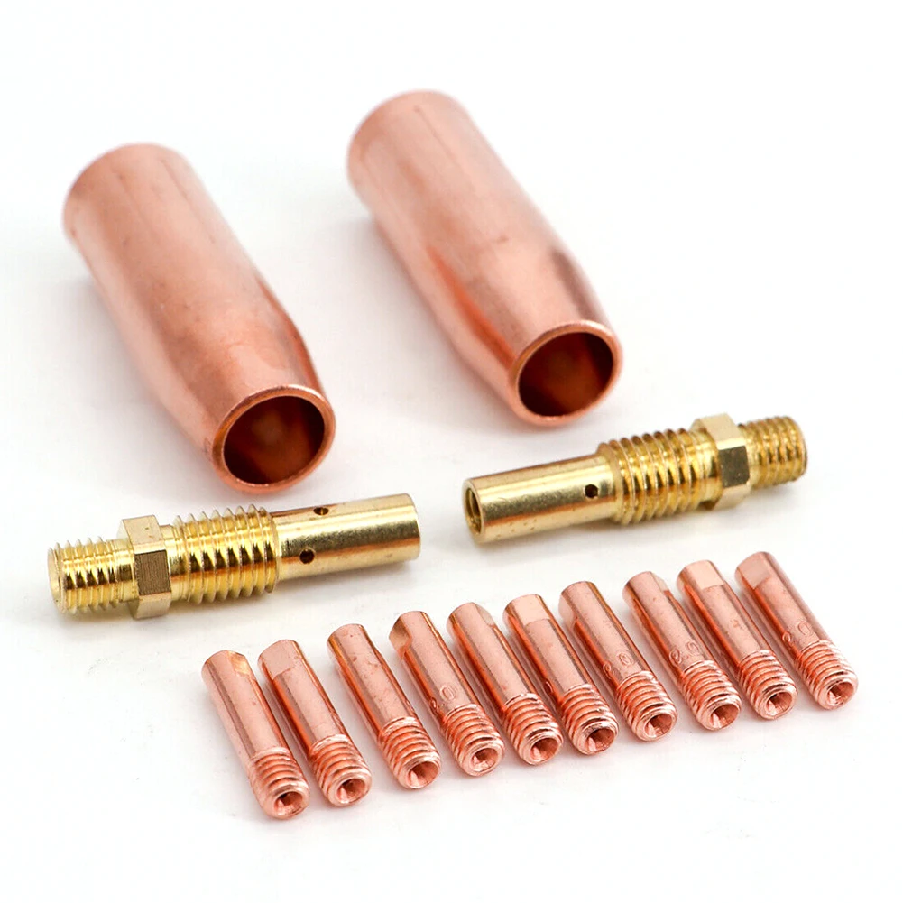 

14PCS Welder Nozzle Part Kit Conductive Tip Nozzles Contact Tips For MIG Welding Torch Welding 0.6/0.8/0.9/1.0/1.2mm