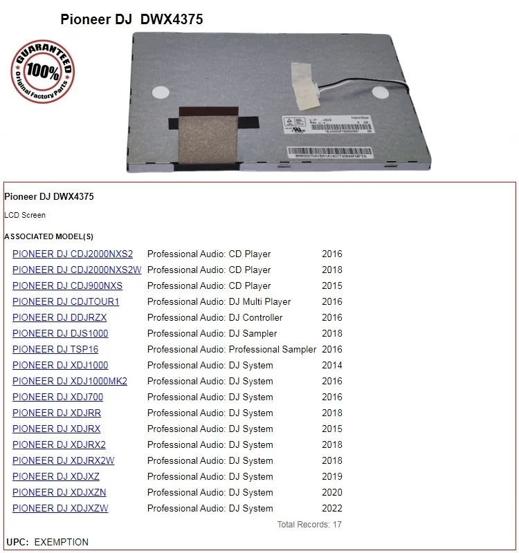 شاشة Pioneer 3000 DJ Mixer XDJ الكل في واحد CWX4352 DWX4227 DWX4375 LCD تعمل باللمس #3