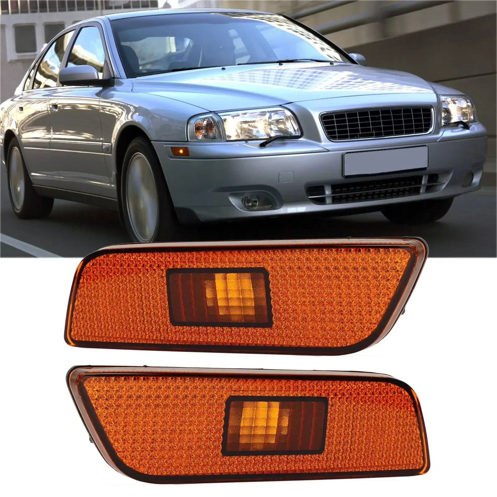 1 Pair of Front Marker Lamp Light 30744360 Left Right Side Marker Light Without Bulbs For Volvo S80 2002-2006