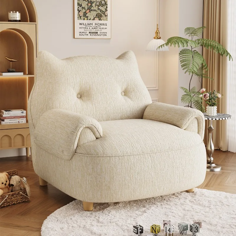 2025 new cat ear sofa chair small apartment lazy small sofa single nest chair bedroom living room balcony sofa