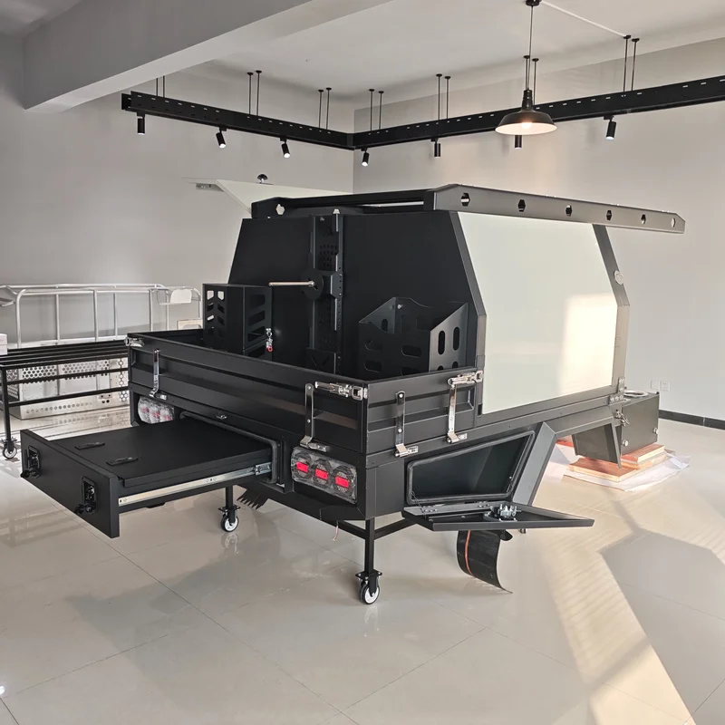 High‑Quality Heavy‑Duty Aluminum Single‑Cab Ute Tray Body, Off‑Road Truck Bed Canopy Fitted With Drawers and Lockable Storage Sp