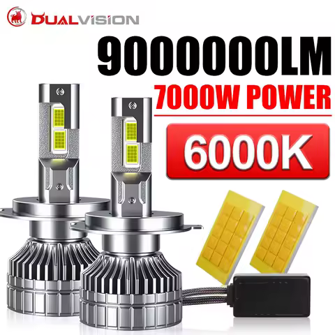 Dualvision H4 LED Headlights 7000W 9000000LM Canbus K5C H7 H3 H11 H8 H1 HB3 9005 9006 HB4 9012 HIR2 Car Light 9054 CSP Fog Lamps