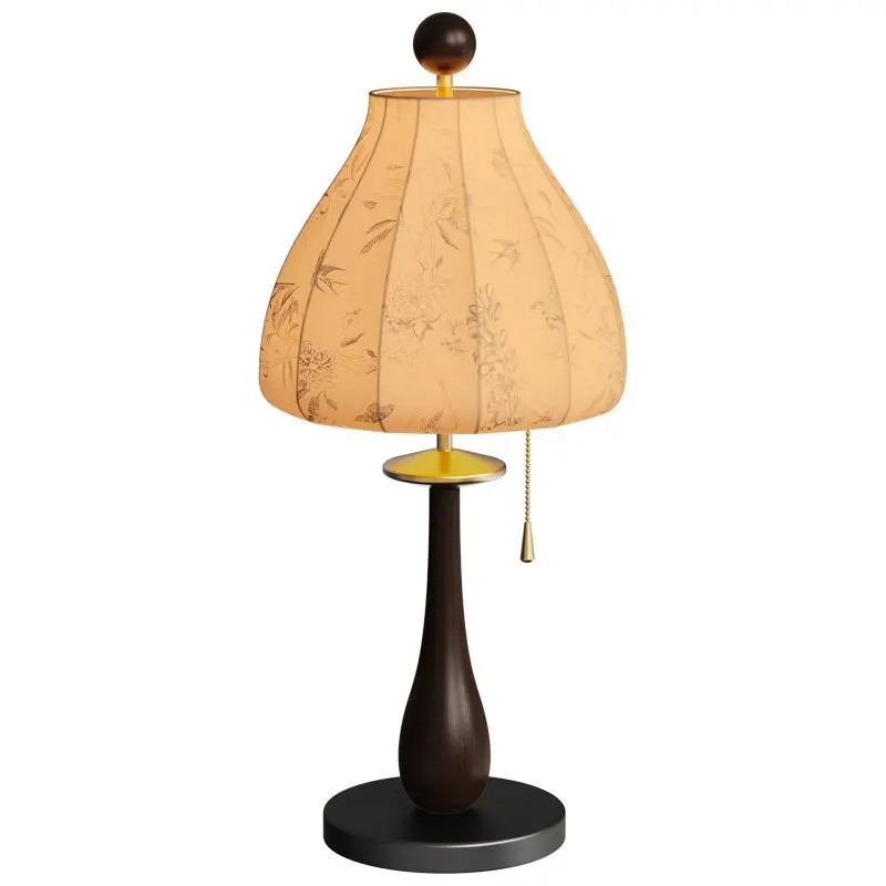 

Bedside plum blossom small chandelier bedroom lamp table lamp bedside chandelier retro fabric floor lamp