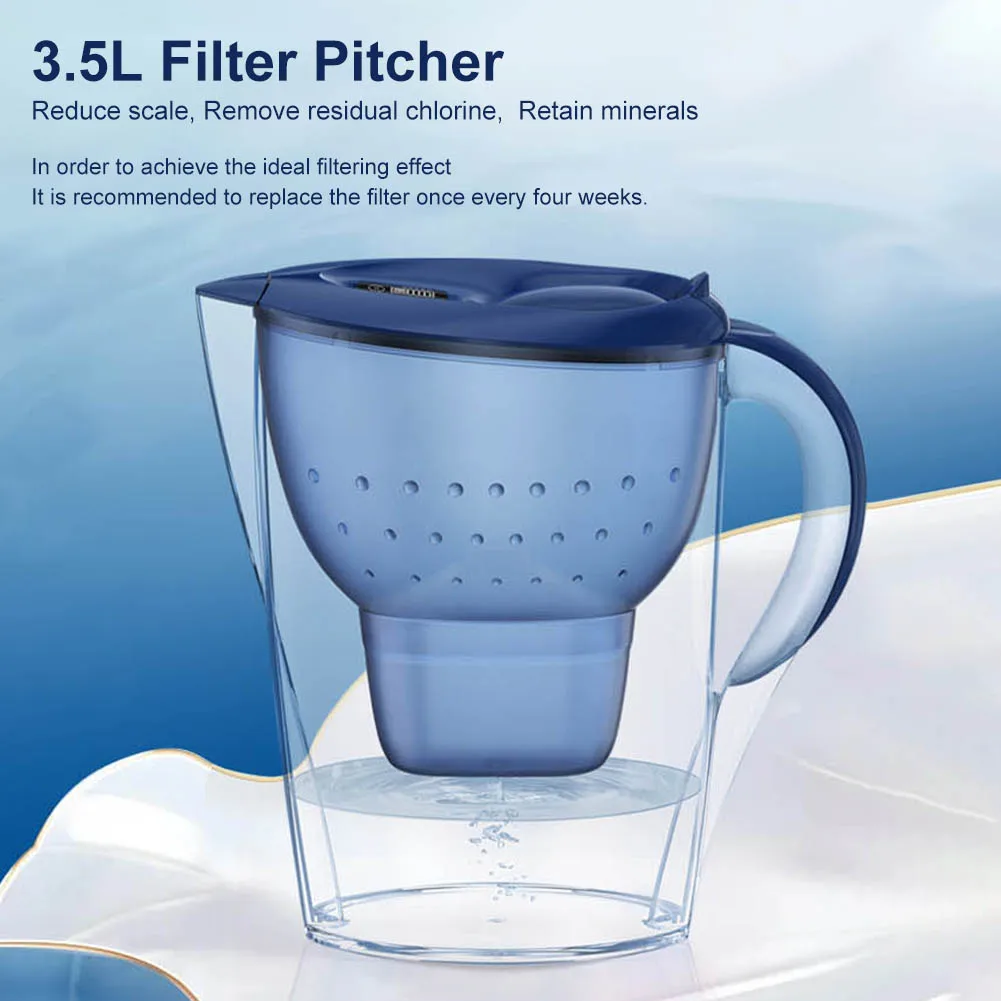 Universal 3.5L Water Filter Pitcher High Capacity Water Filter Kettle Four-layer Filter Water Pitcher Purifier For Home Office