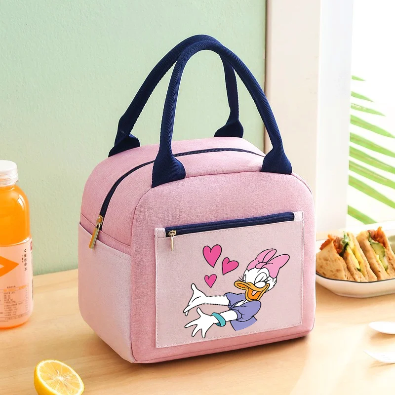 Mickey Mouse Lunch Bag Kids Thermal Cooler Girls Bag Cute Cartoon School Office Lunch Box grande capacità Picnic Women Tote Bags