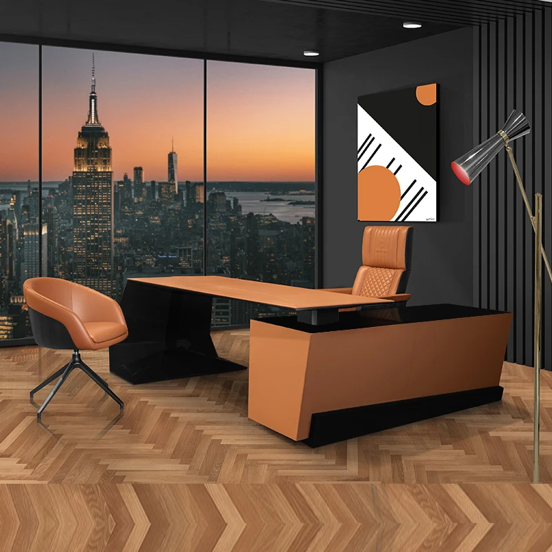 Working Asthetic Storage Desk Executive Manager Big Long Office Computer Table Standing Study Modern Escritorio Home Office