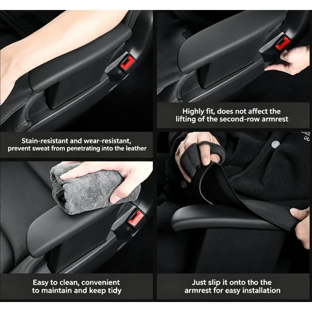 Car Handrail Protective Gloves Second Row Armrest Protective Cover For Tesla Model YL 2025+ Interior Mouldings Car Accessories