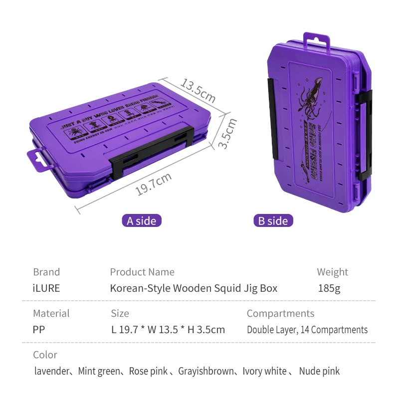 Double Sided Lure Box Fishing Large Compartments Plastic Accessories Storage Tackle Container Case Squid Jig Baits Organizer
