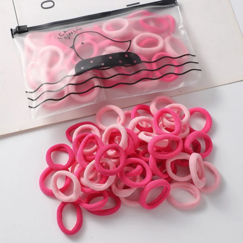 

40PCS 2cm baby rubber band does not hurt hair girl hair band kindergarten hair rope adult braided towel ring four-color head rop