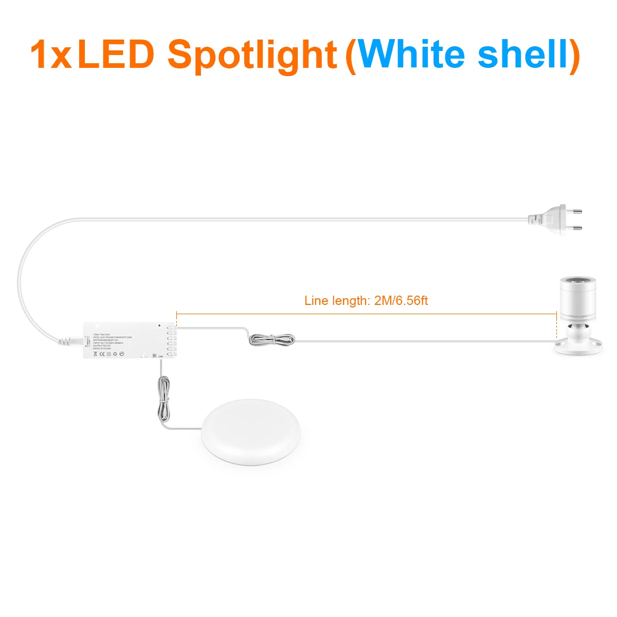 12V LED-kastdisplaylamp met aanraakschakelaardimmer - penetratie hout/glas 20 mm, 3W spotlight, warm/neutraal/wit
