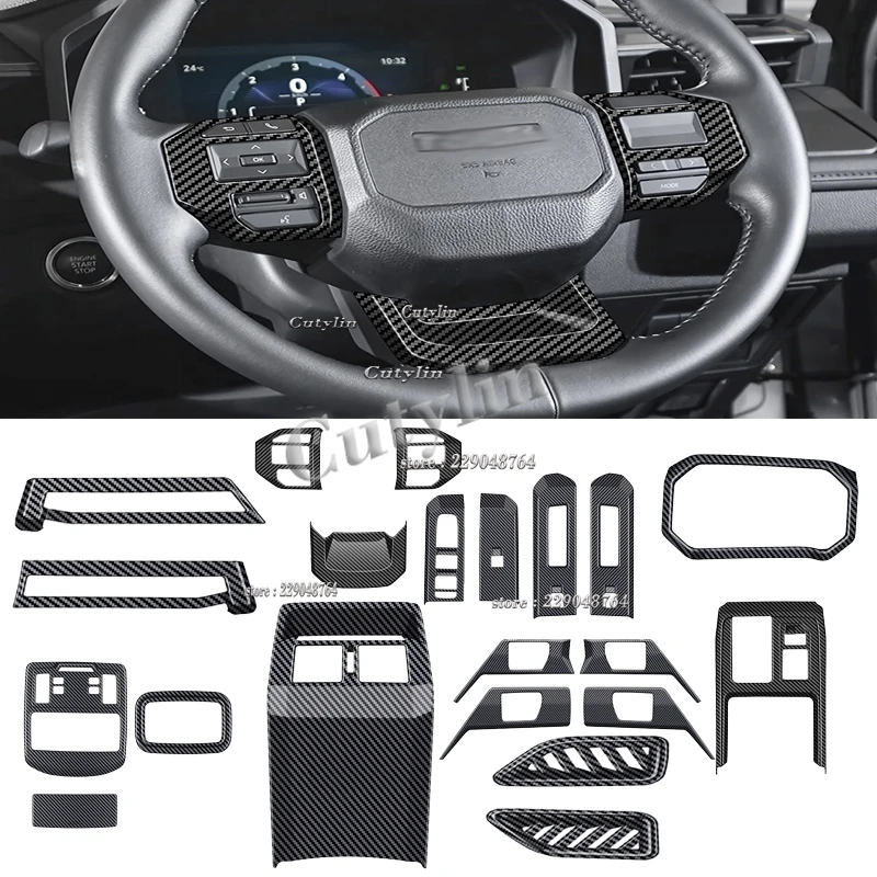 RHD for Toyota Hilux Travo 2026 2027 ABS Carbonfiber Car Window Lift Switch Gear Shift Panel Side AC Cover Interior Accessories