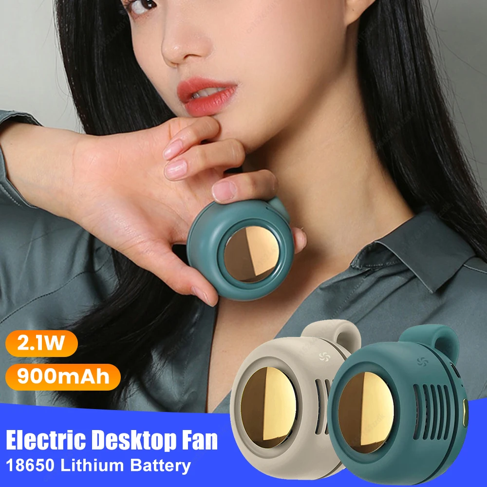Portable Fan Mini Handheld Rechargeable Bladeless Electric Fan Clip Waist Fan Whirlwind Fan for Outdoor Ventilation Desktop Smal