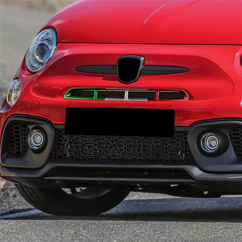 ملصق مبتكر من ألياف الكربون الصلبة الحقيقية للسيارة مصبغة أمامية مركزية لـ Abarth 595 2017 خلال 2024