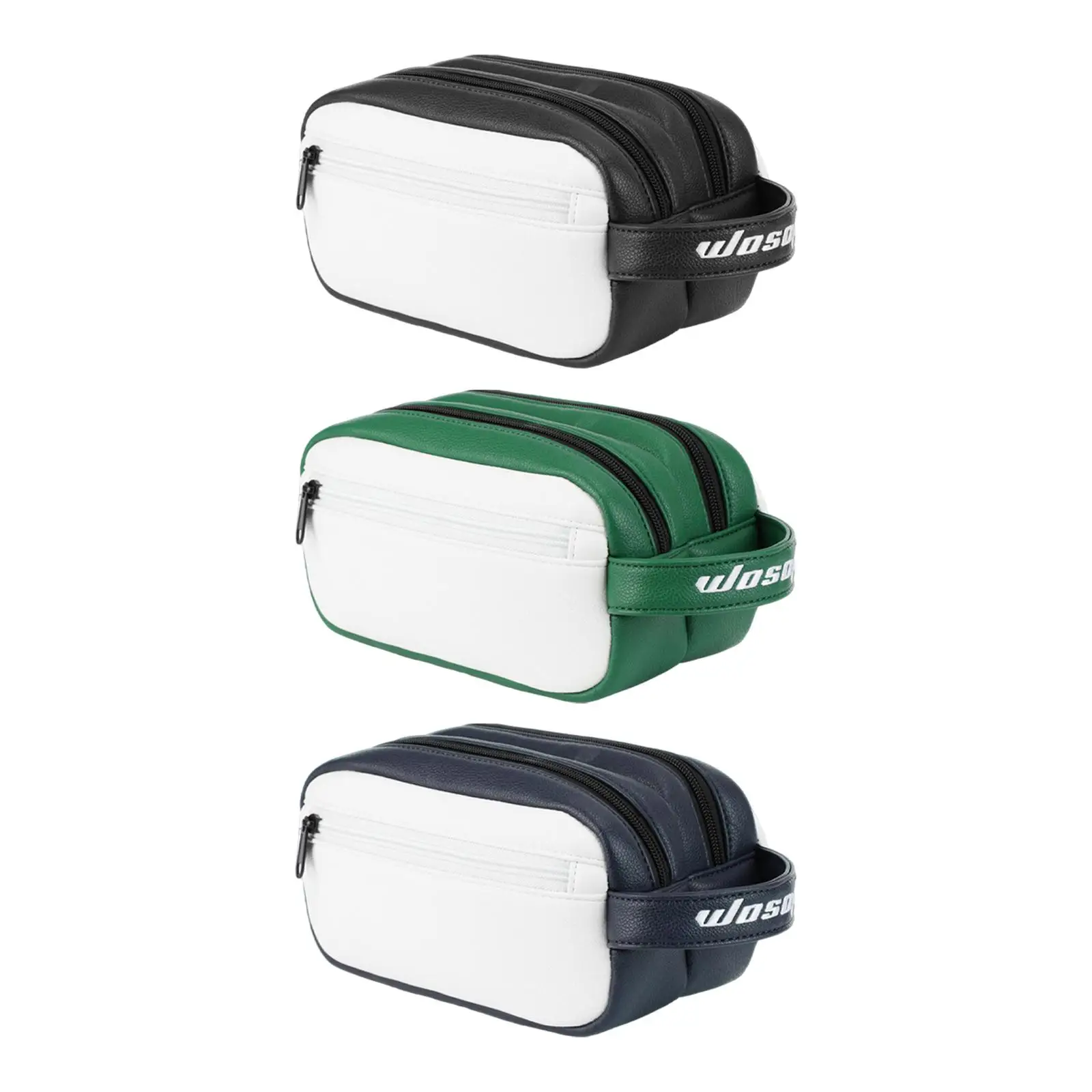 PU Golf Ball Pouch Zippered Handbag Large Compartment Storage Pack for Golf Accessories and Gifts