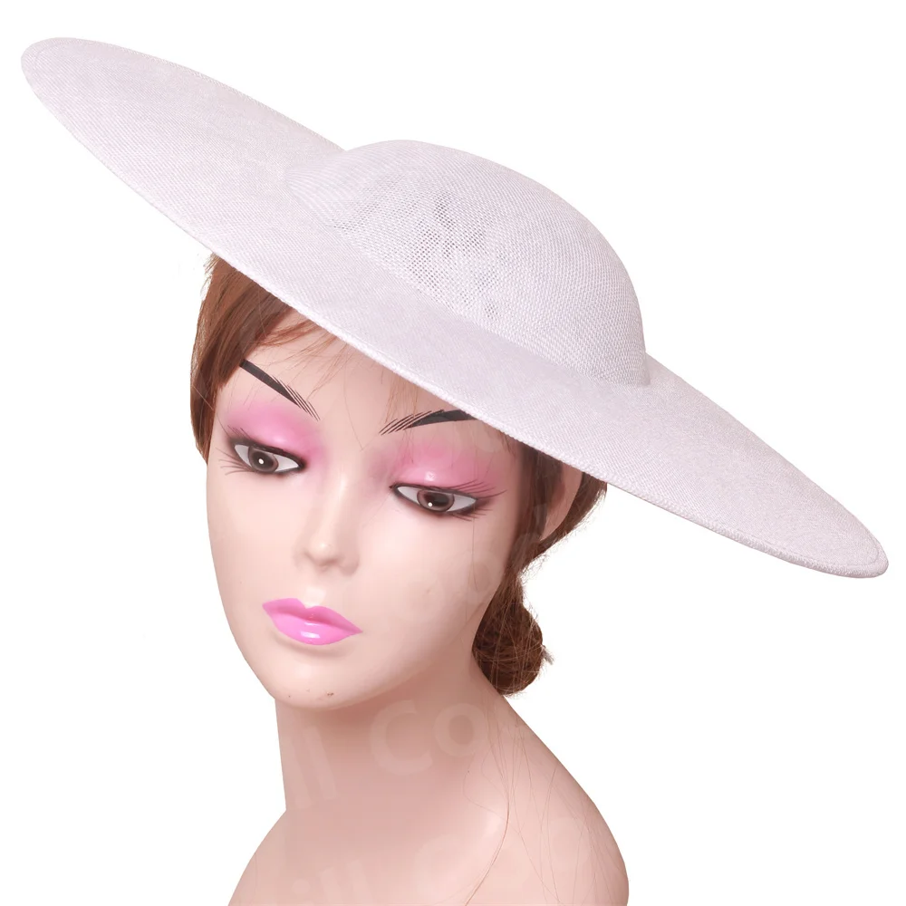 

3pcs/Lot 40CM Big White Fascinator Base For Women Wedding Derby Hat DIY Hair Accessories Ladies Millinery Cap Supplies