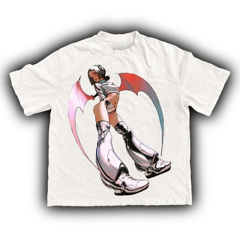 

Y2k Devil Graphic Printing Summer Luxury Brand Pure Cotton Men's and Women's T-shirt Short Sleeve Street Fashion Trend Harajuku