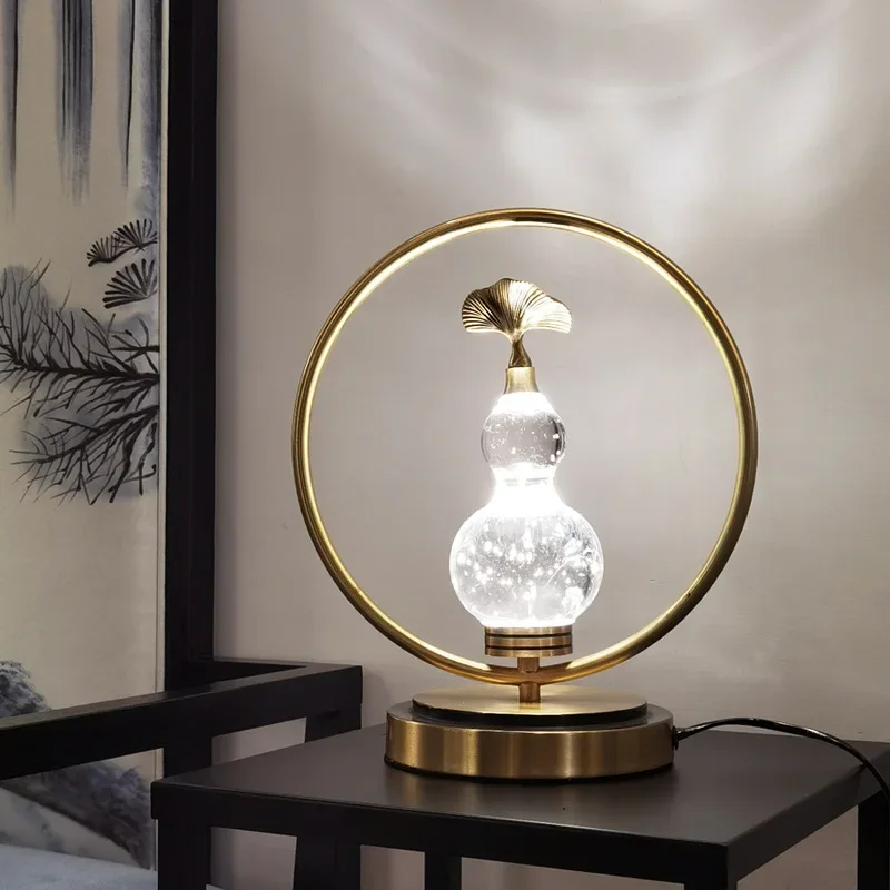 New Chinese Single-head Personalized Home Decoration Creative New All-copper Bedside Study Desk Decorative Lamps