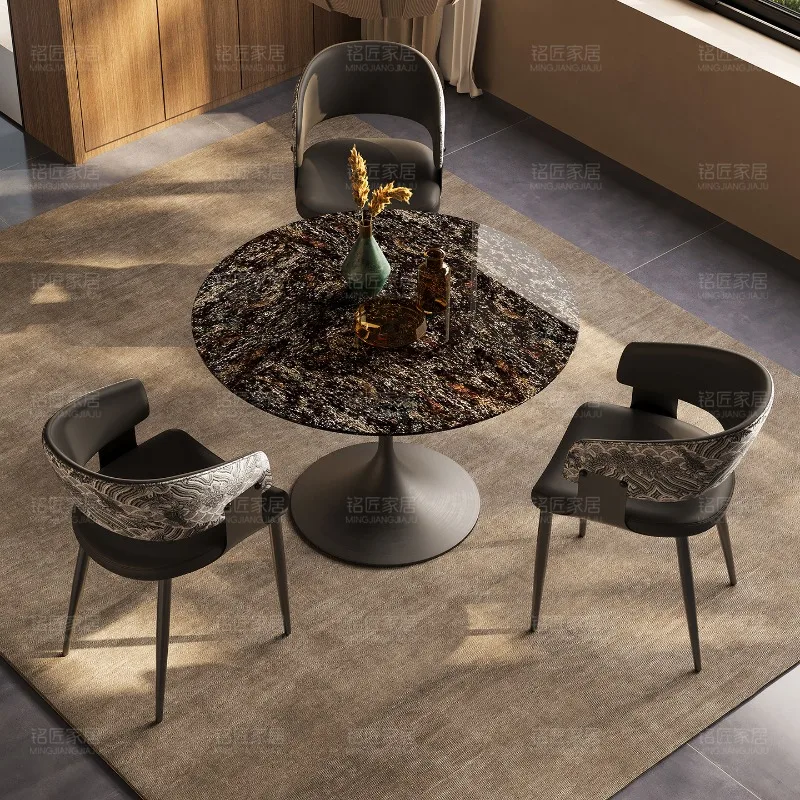 Luxury Round Dining Table Restaurant Kitchen Coffee Designer Writing Dining Table Modern Lounge Mesas De Jantar Home Furniture