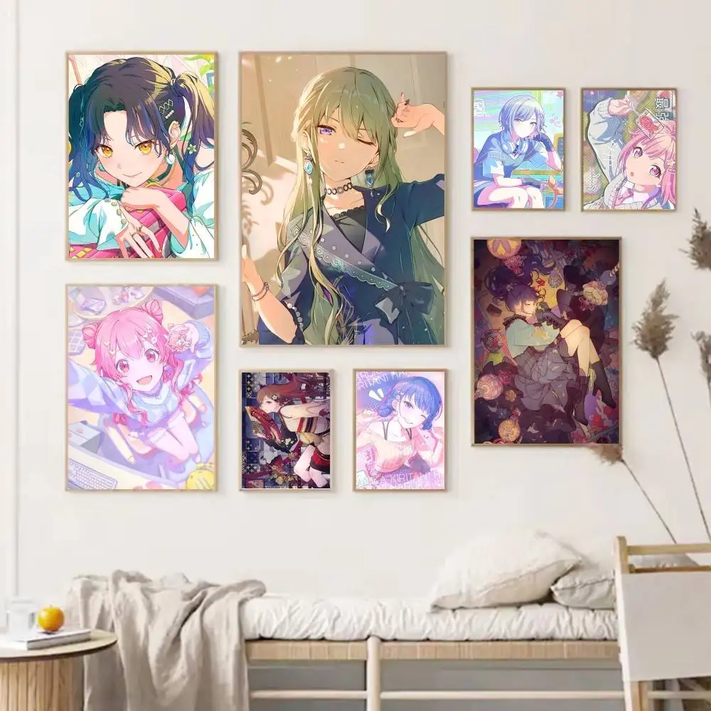 Game Project Sekai Poster Self-adhesive Art Waterproof Paper Sticker Coffee House Bar Room Wall Decor