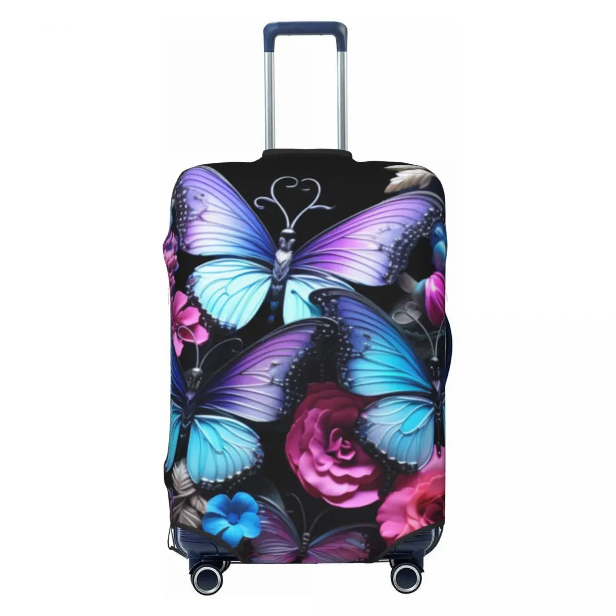 Butterfly Print Suitcase Cover Colorful Illustration Elastic Cruise Trip Protector Luggage Accesories Flight