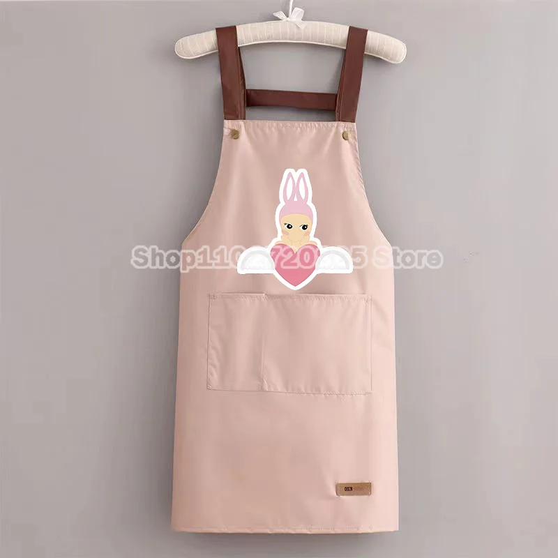 Sonny Angel Apron Women Cartoon Home Baking Restaurant Barbecue Beverage Apron Waterproof Oil Resistant Sleeveless Pinafore Gift