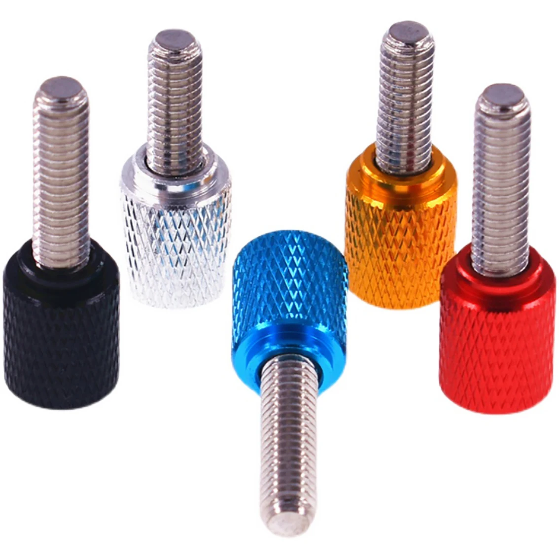 

1Pcs Colourful Thumb Screw M4 Aluminum Alloy+Stainless Steel Flat Head Knurled Hand Grip Knob Step Machine Bolts