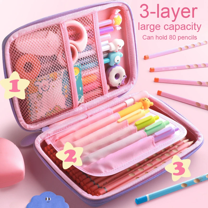 3D Unicorn EVA Pencil Case Cartoon Stationery Box for Girls Children pencil storage box Student Pen Box School Supply ipad Case