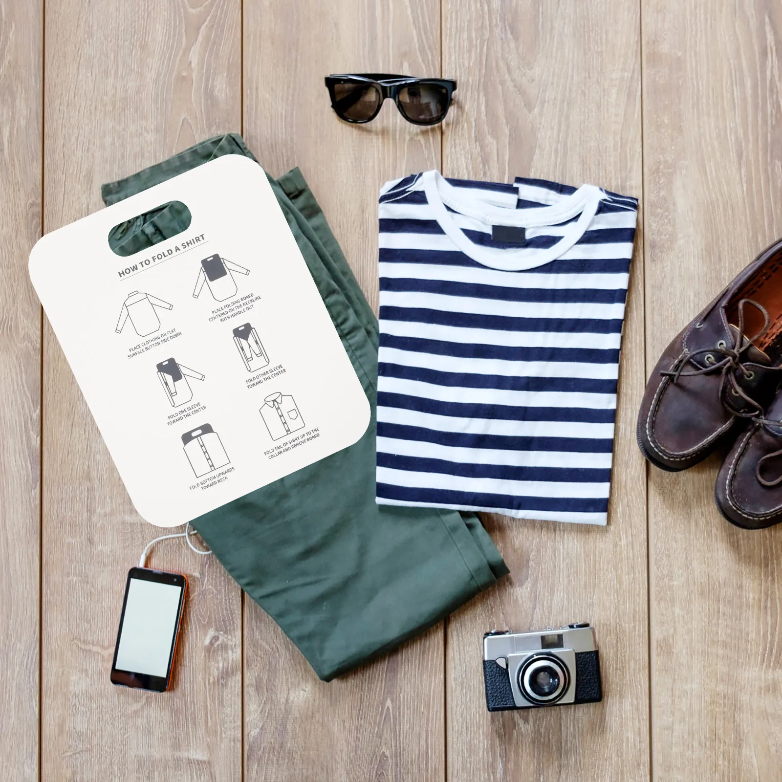 

2Pcs Shirt Folding Board PP Material Clothes Folder for T-Shirts and Collared Shirts Neat Laundry Organizer Storage Solution