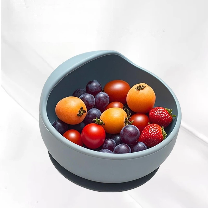 

Children's Silicone Feeding Tableware Baby Learning To Eat Snail Bowl with Suction Cup Solid Color Silicone Bowl