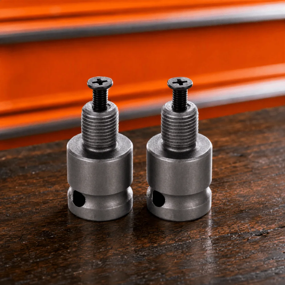 2pcs 1/2-20UNF Thread Threaded Drill Chuck Adapter Reverse Thread Screw With Hole Design Square Female Adapter