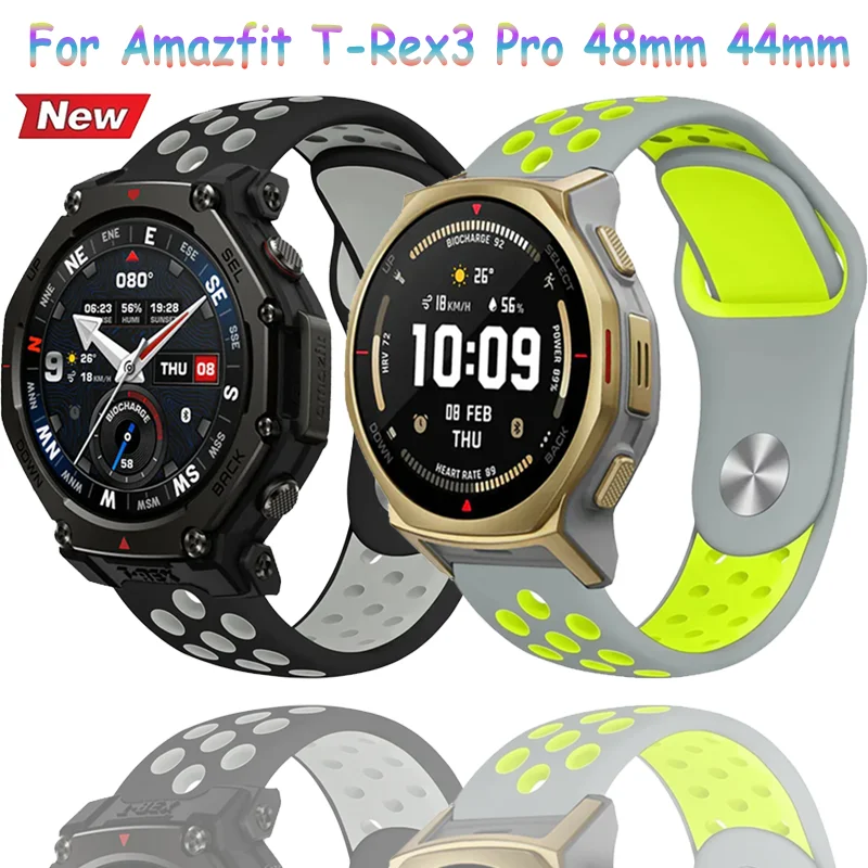 18 mm 20 mm 22 mm Silikonarmband für Amazfit T-Rex3 Pro 48/44 mm, bequemes Armband für Amazfit Active 2/Bip 6 5/Helio/Balance 2 1