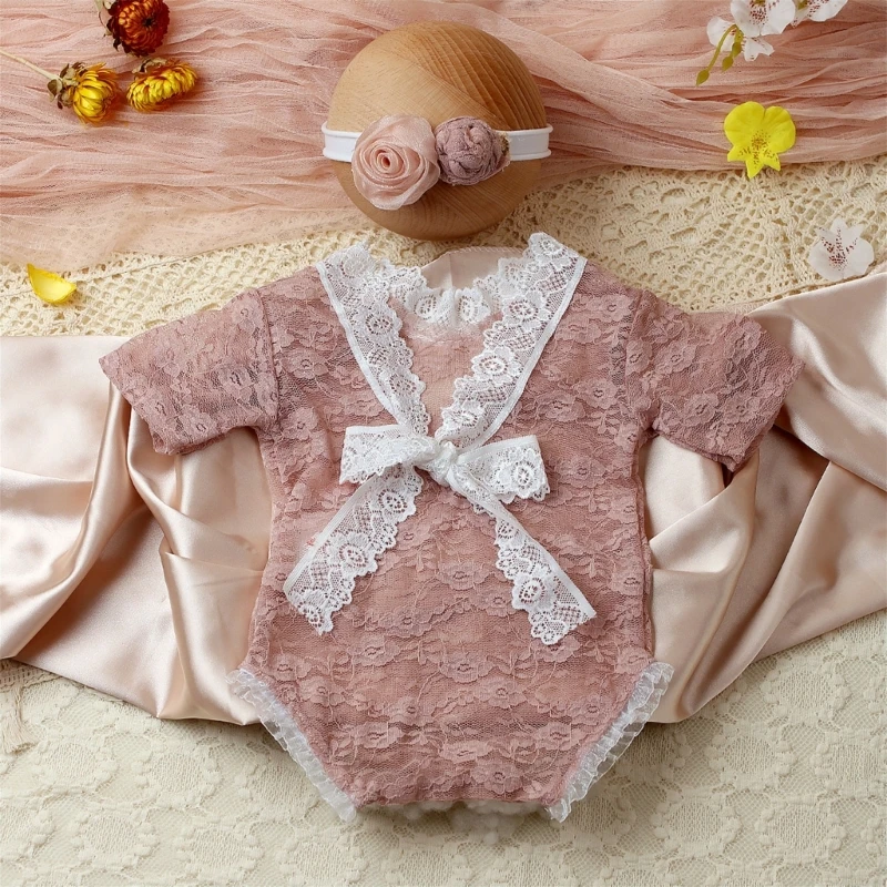 

Newborn Photography Outfits Girl Newborn Photography Props Girl Lace Romper Photoshoot Outfits Baby Photo Props Dropship