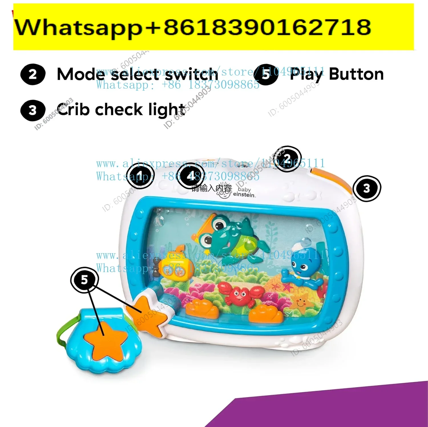 Original genuine product,New Sea aquarium Soother baby with Remote, Lights and Melodies bebe