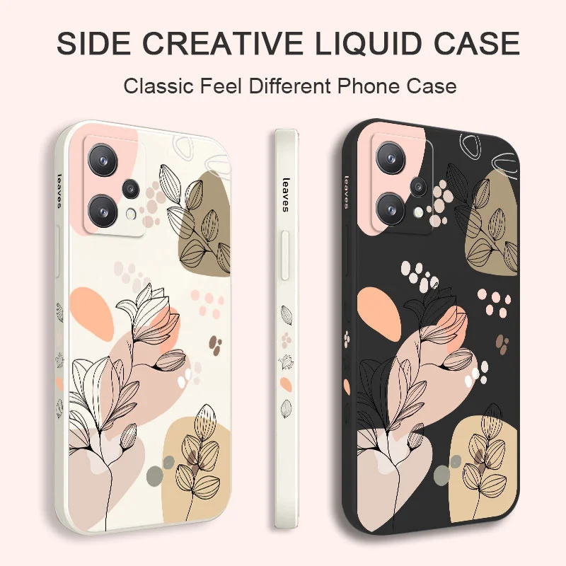 

Abstract Plants Phone Case For OPPO Realme 14 13 12 11 10 9 9i 8 8i 7 Pro Plus C35 C21Y C25Y C25 4G 5G Liquid Silicone Cover