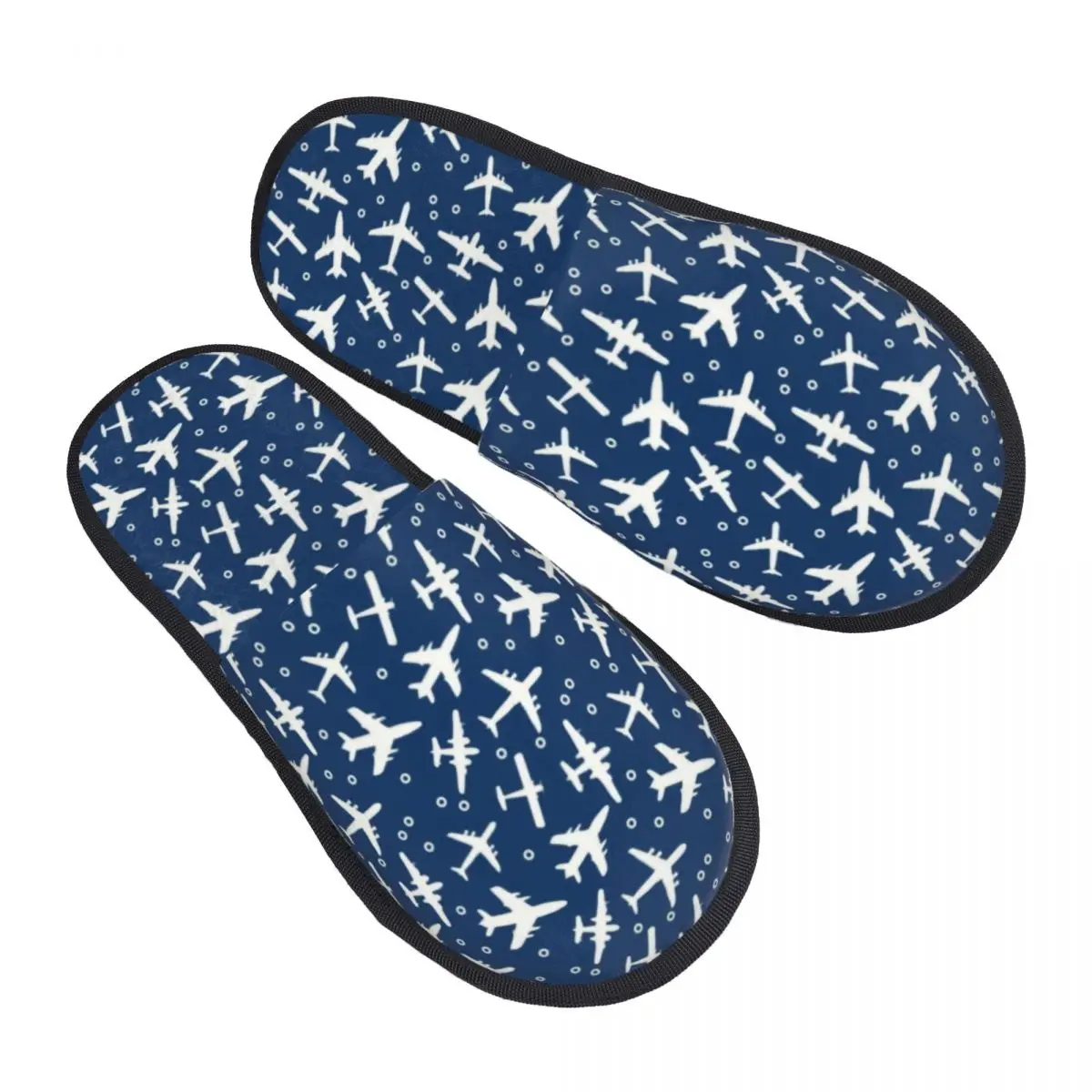 Custom Aeroplanes Flight Pilot House Slippers Women Soft Memory Foam Airplane Aviation Aviator Slip On Spa Slipper Shoes