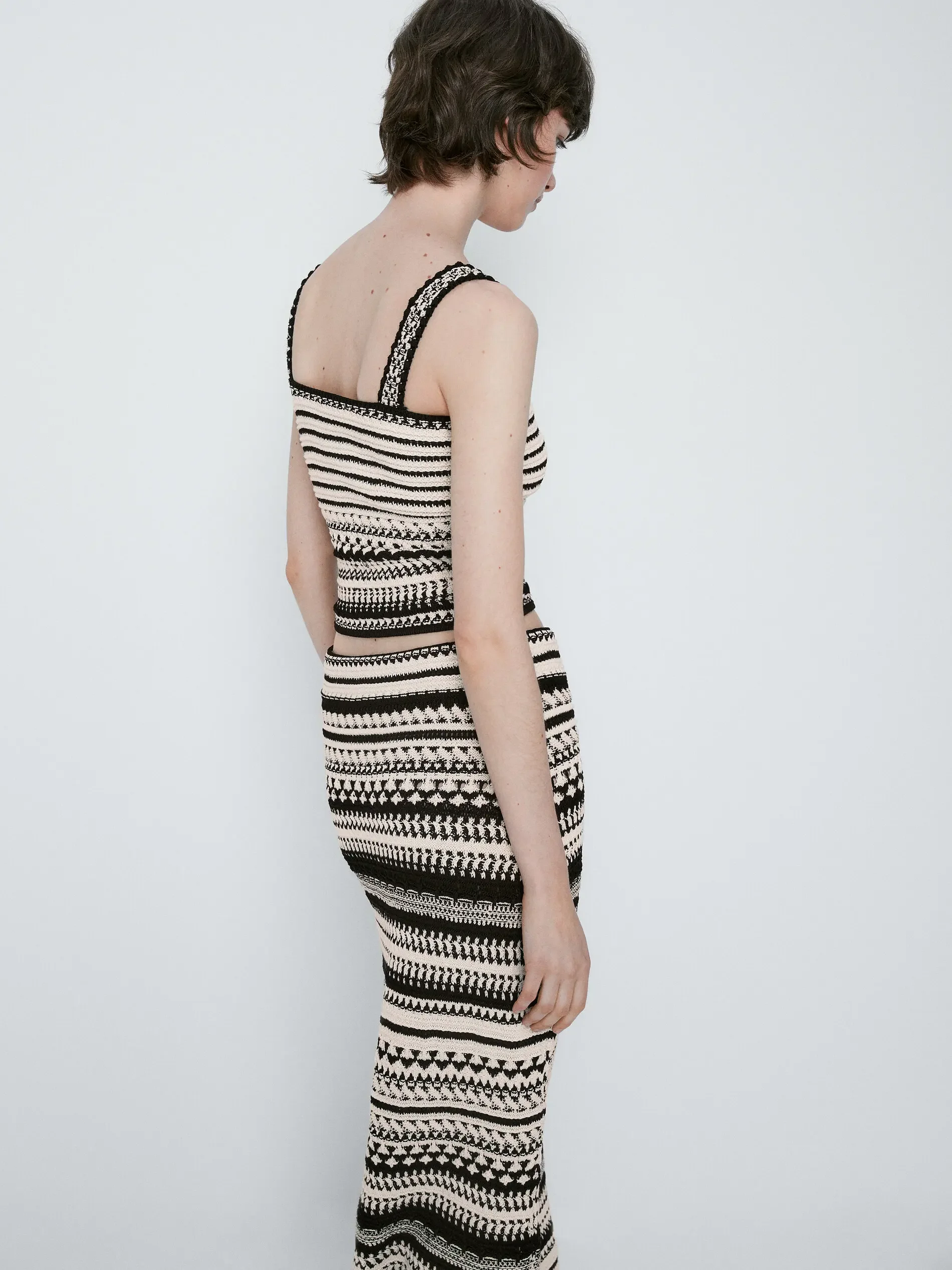 Ethereal costume 2025 massidutti spring new style of Women's casual chic jacquard Boho chic chic slim knit skirt