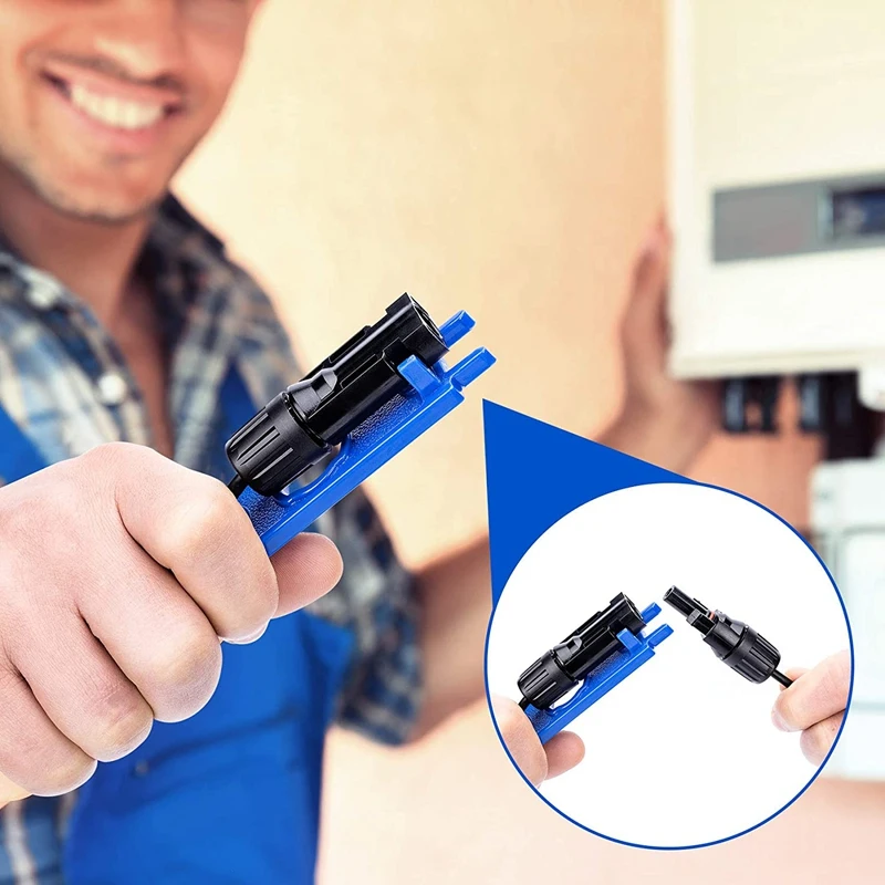 4PCS Solar Connector Tool Wrenches, Solar Panel Connector Assembly Tool for MC4 Connectors, Plastic Solar Wrench Spanner